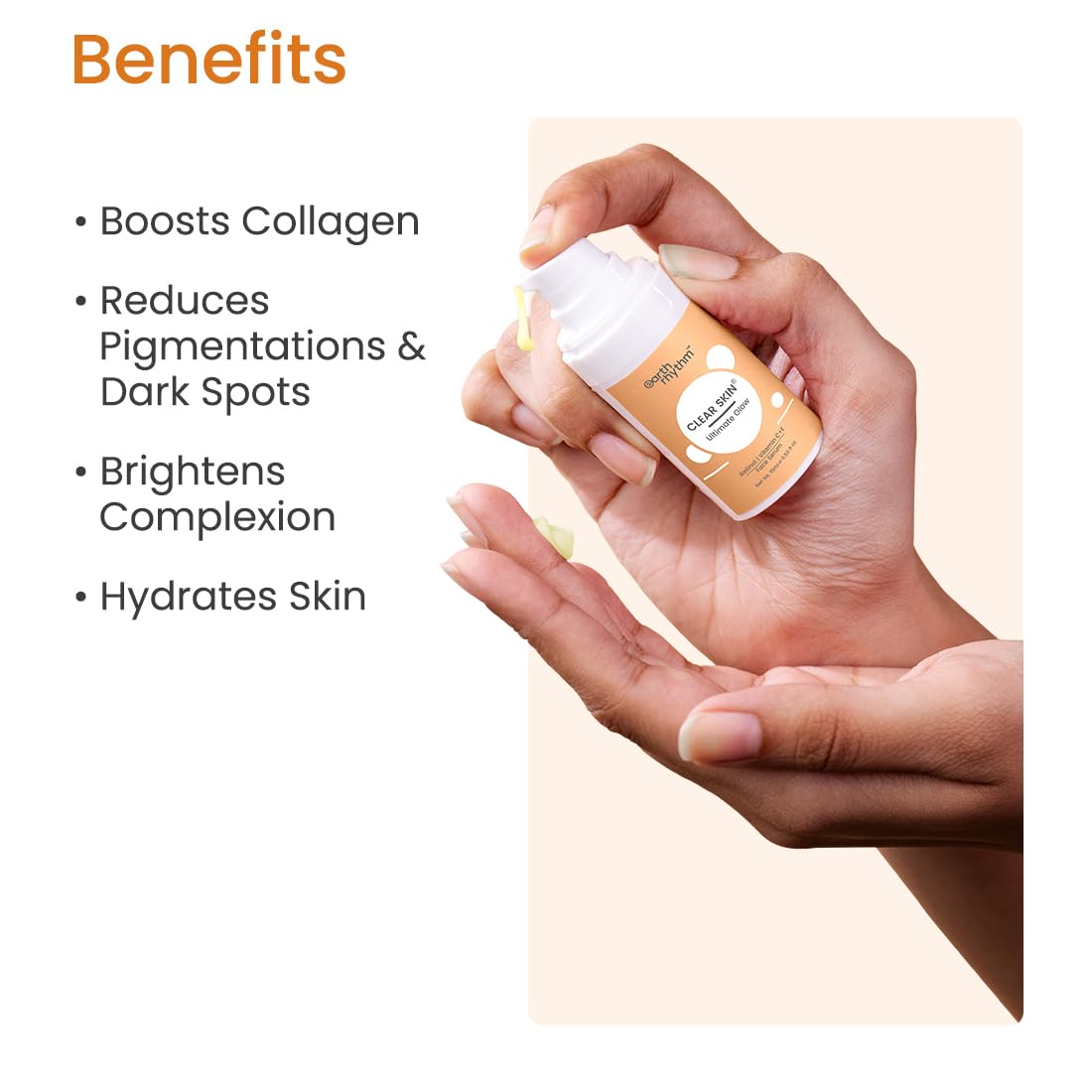 Earth Rhythm 20% Vitamin C Face Serum for Glowing & Clear skin with 1.5% Hyaluronic & 2% Salicylic Acid | Hydrates Moisturizes & Brightens | Suitable for Oily Sensitive & Acne Prone Skin - 15ml