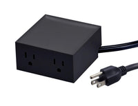Bostitch Office Konnect Power Hub, Two Outlets Charging Station for Desktop, Shallow Tray Top, Black