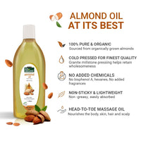 INDUS VALLEY 100% Organic and Natural Combo of Cold Pressed Almond Oil & Extra Virgin Olive Oil (100ml+100ml= 200ml)