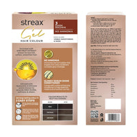 Streax Gel Hair Colour for Women & Men, Dark Brown 3 , 150ml|Hair Colour Brown|100% grey coverage |Long Lasting Hair Color, easy to use| Ammonia Free Hair Color, No Paraben & Sulphate