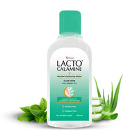 Lacto Calamine Micellar Water Make Up Remover Liquid | 100ml | With Aloe Vera, Green Tea & Niacinamide | Cleansing Water For Face That Removes Make-Up, Excess Oil & Impurities | Alcohol Free