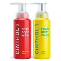 Cinthol Original & Lime Foam Body Wash (200ml Pack of 2) | Unique Foam Formula for Moisturized & Irresistibly Soft Skin | Suitable for All Skin Types