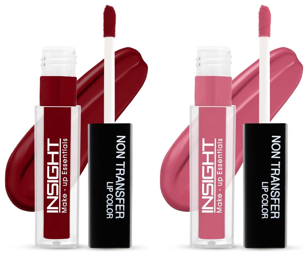 INSIGHT Non Transfer Matte Lip Color, 4Ml (04 Ferocious Pink) & Matte Lip Color, 4Ml (03 Divine Wine)