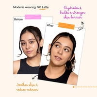 TYPE BEAUTY INC. Calm On Long Lasting Foundation with 12-Hr Wear | Soothing Oat & Amino Acids | Blendable Foundation For Makeup | Light Coverage for a Flawless Look | For Women - Latte (128) | 20ml