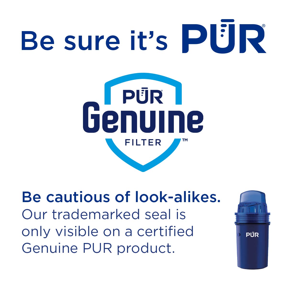 PUR Water Pitcher & Dispenser Replacement Filter, Genuine PUR Filter, 2-in-1 Powerful Filtration and Faster Filtration, 8-Month Value, Blue (PPF900Z4) 4 PACK