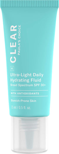 Paula's Choice Clear Ultra-Light Hydrating Oil Free Moisturizer Spf 30, Uva & Uvb Protection, Pore Minimizer Sunscreen For Face, 15 Ml (Travel Size) Combination