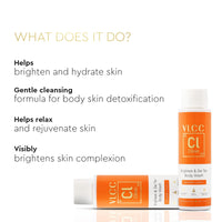 VLCC Clinic Brighten & De-Tan Body Wash - 250ml | Dermatologically Tested Body wash | De-Tanning | Skin Brightening | Moisturization | Suitable for All Skin Types.