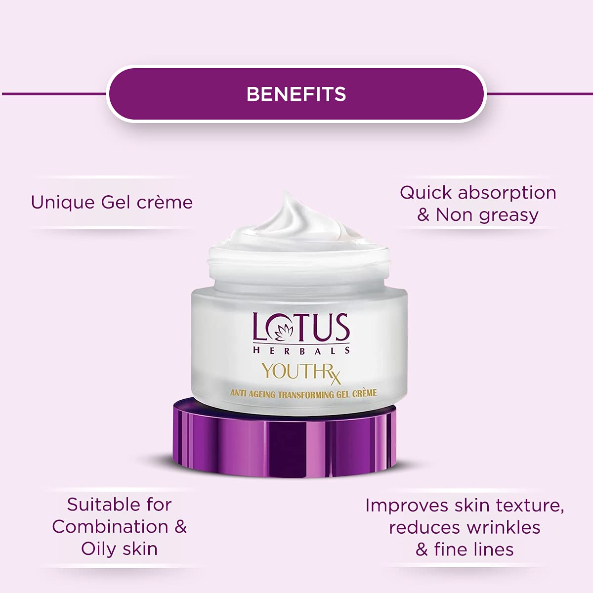 Lotus Youthrx 20 SPF Anti Ageing Transforming Gel Cream, 50g