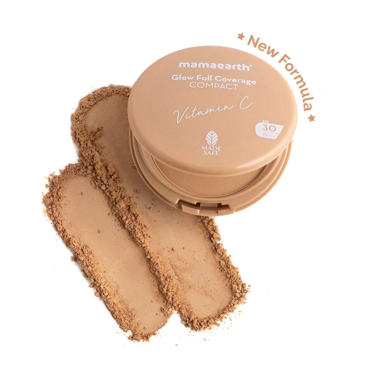 Mamaearth Glow Full Coverage Compact For All Skin Type Spf 30 For Up To 3X Instant Glow, 16-Hour Oil Control-9 Gm|Radiant, Natural|Even Toned Complexion|Mattifying|Sweat-Resistant (Almond Glow), Cream
