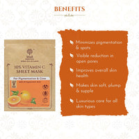 Khadi Essentials Ayurvedic Vitamin C Face Sheet Mask For Women & Men For Detan & Detox with Hyaluronic Acid (Pack of 3 * 25g)