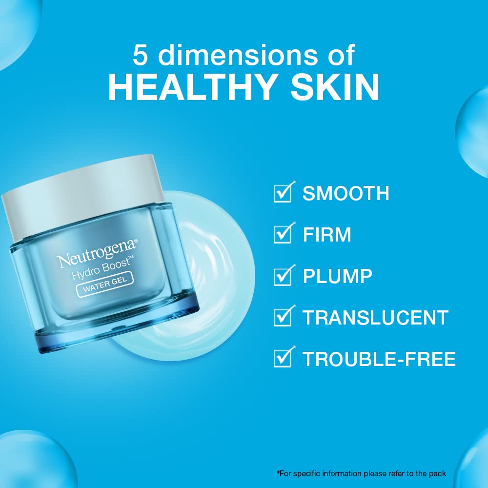 Neutrogena Hydro Boost Hyaluronic Acid Hydrating Water Gel Daily Face Moisturizer For All Skin Types, 50g & Neutrogena Oil Free Face Moisture SPF 15 For Normal To Oily Skin, 115ml