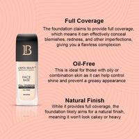 Lakyou Beauty Face Base Full Coverage Foundation | Waterproof | SPF 20 | ALL Skin TYPE | Shade-01(White Ivory) | Pack Of 2