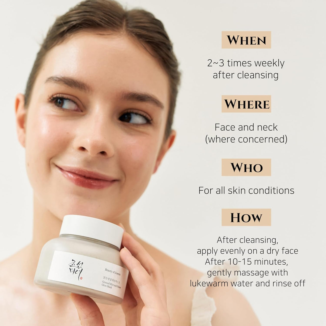[Beauty of Joseon] Ground Rice and Honey Glow Mask (150ml) | Wash-off Face Mask for Dry and Sensitive Skin, Pore and Sebum Care, Pore Cleansing