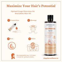 Singular Nourishine Hair Oil for Restores Hydration & Revitalizes Damaged Hair | Pure & Natural Cold Pressed Oil Infused with Nature's Best Coconut, Argan, Bhringraj, Amla, Jojoba Oil with Vitamin E | Ideal for Dry, Damaged & Chemically Treated Hair | 400