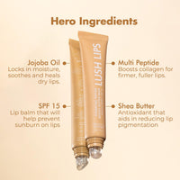 Conscious Chemist® Peptide Lip Balm - Lush Lips with SPF15 | 15g | Vanilla Creme | For Dry & Chapped Lips | 24 hr Hydration & Moisturizing | for Men & Women | Lip Balm for Pigmentation & Dark Lips | Sun Protection | Soothes Dry Lips & Repair Moisture Barr
