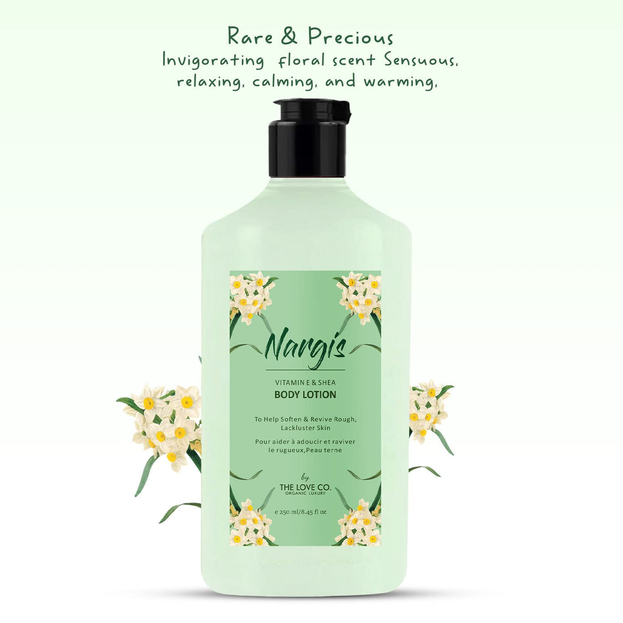 THE LOVE CO. Nargis Body Lotion - Nourishing Formula for Dry Skin - Women & Men - Enhanced with Jojoba Oil, Shea Butter, Vitamin E - 250Ml - Best for Daily Moisturizing