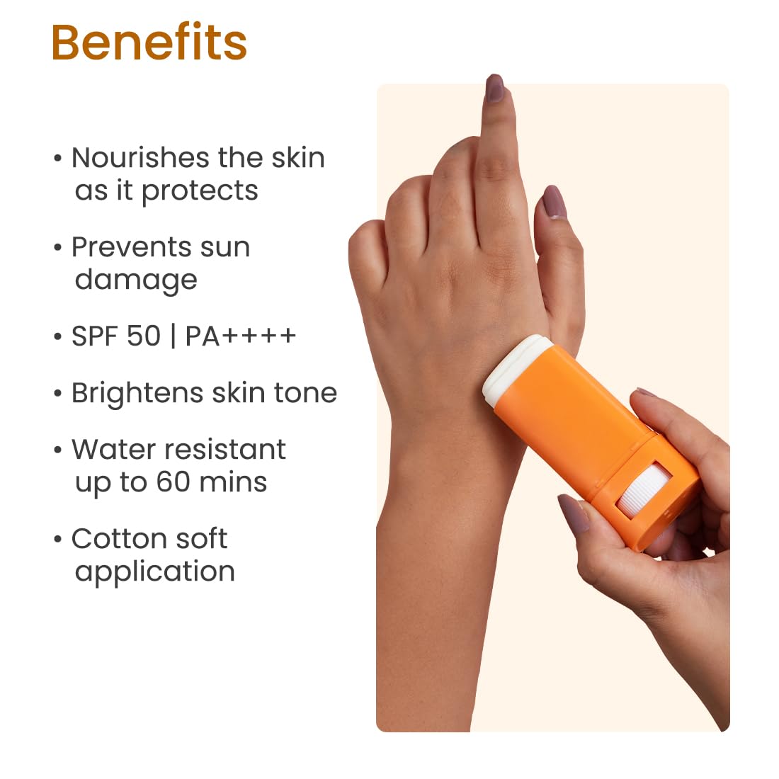 Earth Rhythm Glow Sunscreen Stick SPF 50, PA++++ with Vitamin C, Zinc Oxide, Vitamin E | Water Resistant, Lightweight, No white cast | Men & Women | For all skin types - 20g
