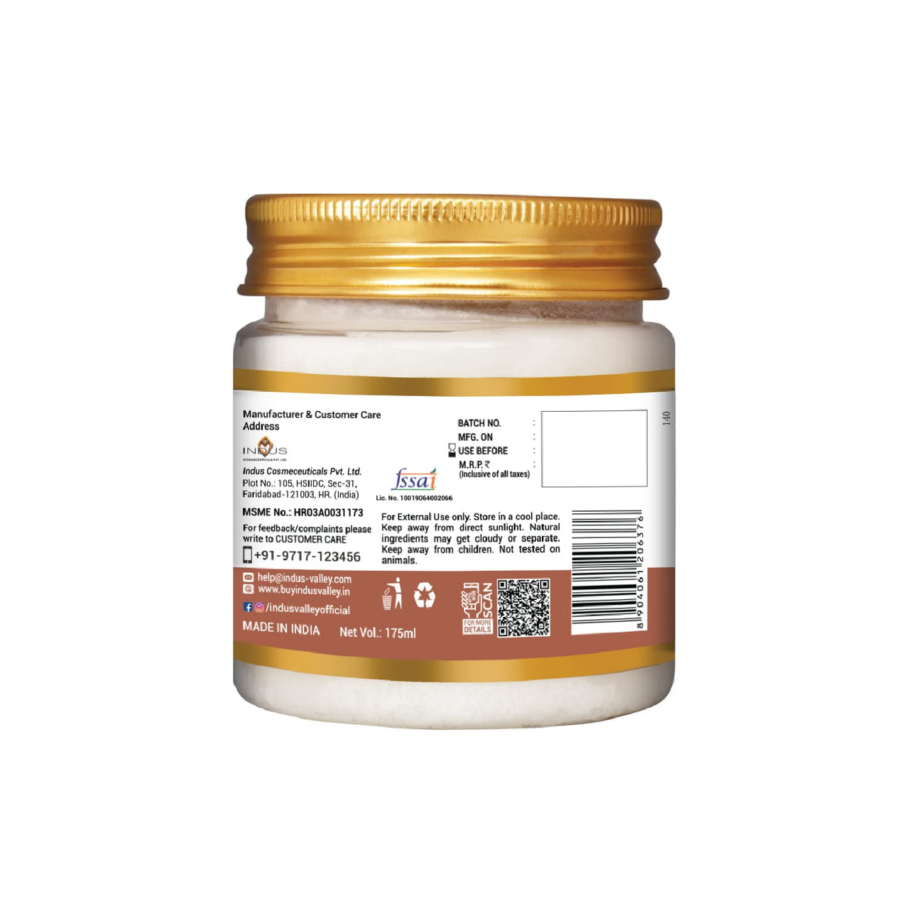 INDUS VALLEY Organic Hibiscus Powder | | Hibiscus rosa-sinensis and Coconut Oil - 100g+175ml