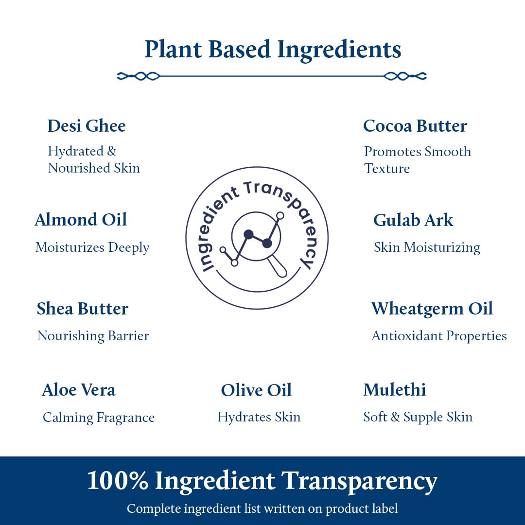 Blue Nectar Baby Lotion with Nourishing Organic Ghee, Body Butters and Ayurvedic Baby Oils Baby skincare | Infant Body lotion | Gentle moisturizer for Kids (12 Herbs, 200ml)