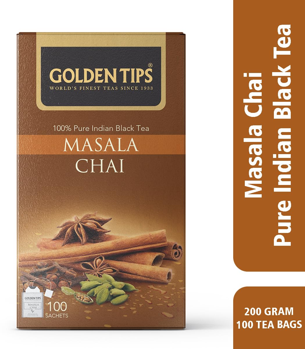 Golden Tips Masala Tea Bags (100 Cups) 100% Natural, 200 g