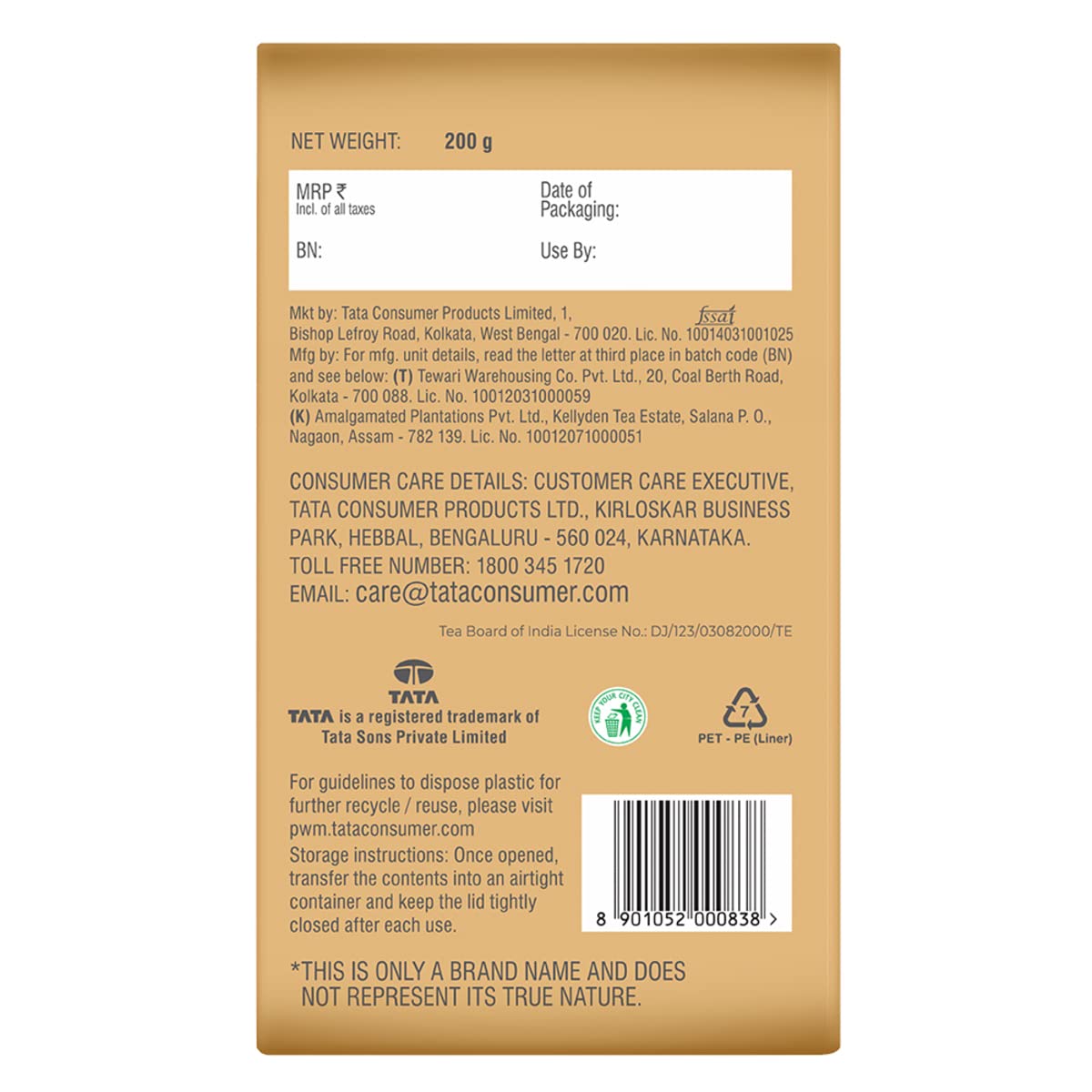 Tata Tea Gold Darjeeling | Fine Long Leaf Authentic Darjeeling Tea | Black Tea | 200Gram