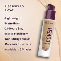 Hilary Rhoda Super Cover Foundation | Blemish Free | High Coverage & Waterproof Foundation | 24-Hour Stay & Non-Sticky Formula | Matte Finish | Blends Flawlessly | 30g (Nude Beige| Shade 03)