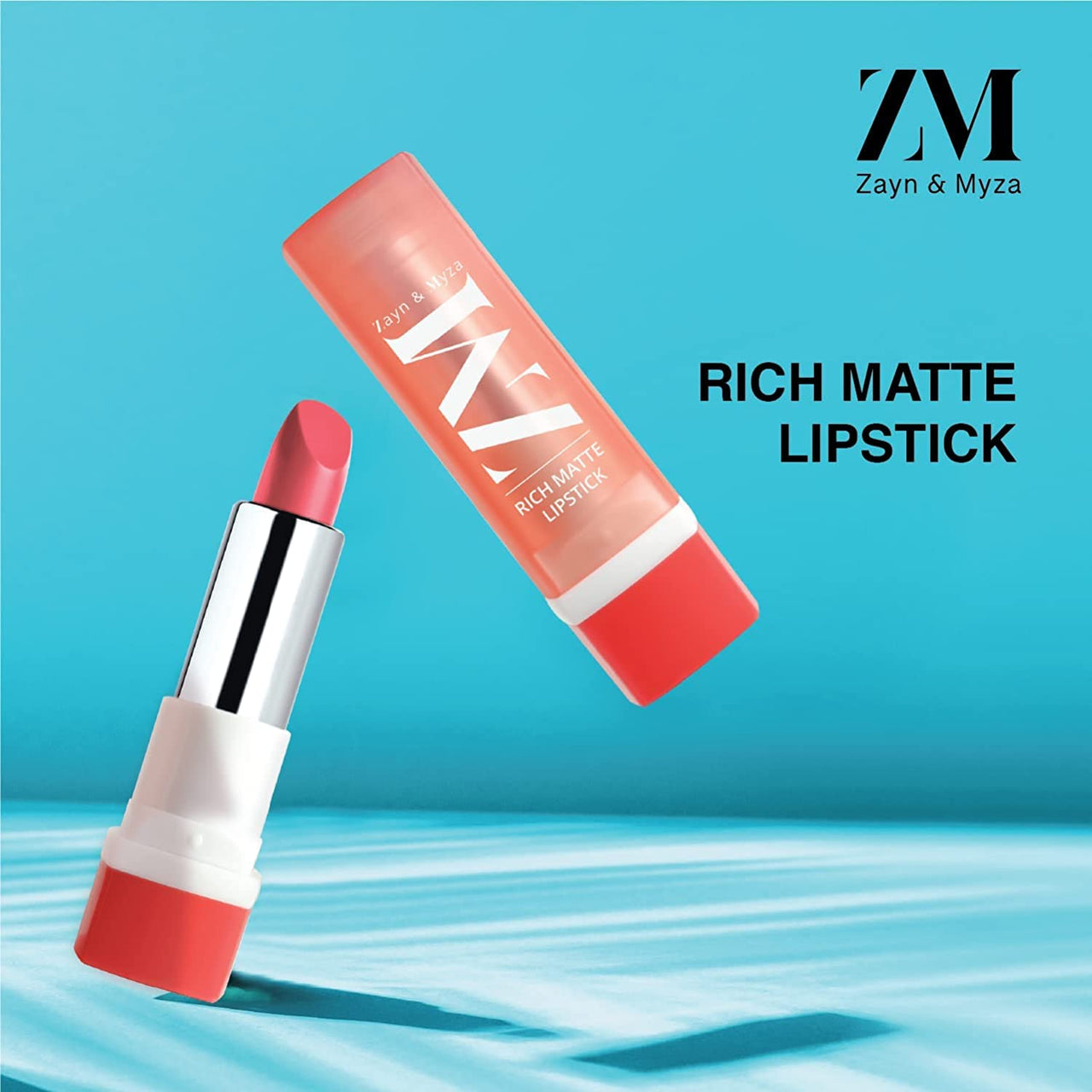 ZM Zayn & Myza Makeup Combo | Rich Matte Lipstick(Fashionista), Liquid Foundation(Beige) & Blink It Gel kajal(Black) (3 Items in the set)