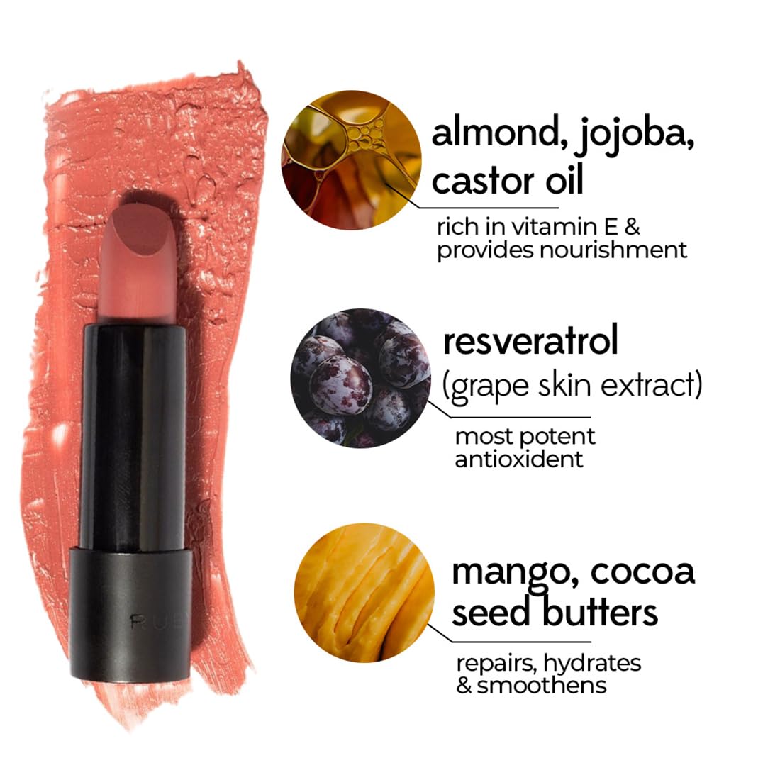 Ruby's Organics Semi-Matte Lipstick for Women All Indian Tones- Highly Pigmented, Moisturizing, Non Drying, Lightweight and Long Lasting- Lip Makeup, Synthetic Chemical Free- Plum, 3.7g