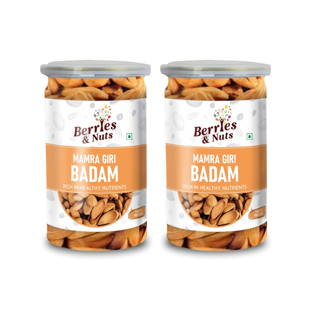 Berries And Nuts Premium Size Mamra Almond | Mamro Badam | 300 Grams | 3 Bottle of 200 Grams