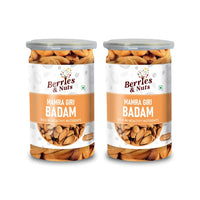 Berries And Nuts Premium Size Mamra Almond | Mamro Badam | 300 Grams | 3 Bottle of 200 Grams