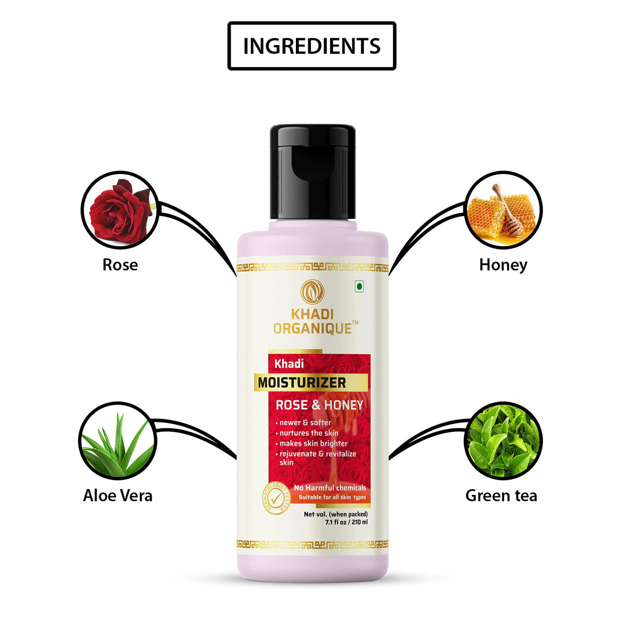 Khadi Organique Rose & Honey Moisturizer Pack of 3