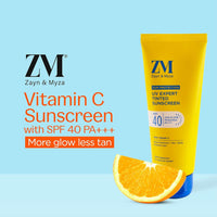 ZM Vitamin C UV Expert Tinted Sunscreen SPF 40, PA +++ For Bright & Glowing Skin | For Dull Skin | Non-Greasy, Quick-Absorbing | UVA UVB Sun Protection | Sunscreen For Women & Men, 50 gm