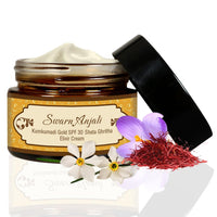 Herbs & Greens Kumkumadi Gold SPF 30 PA ++++ Shata Ghrita Elixir Face Cream with Precious Herbs, Desi Cow Ghee, 24k Gold, and SPF 30 for Collagen Boost, Radiant and Nourished Skin | Day Moisturizer With Sunscreen For Woman & Men | All Skin Types | 50gm