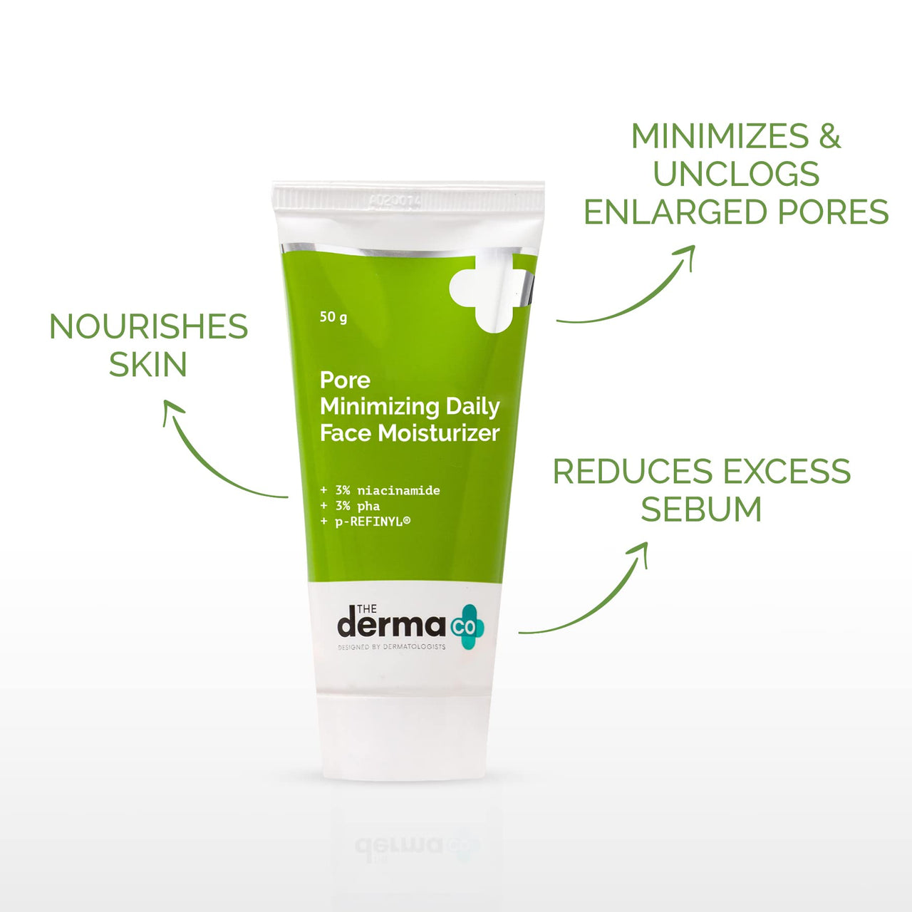 The Derma Co Pore Minimizing Daily Face Moisturizer Cream With 3% Niacinamide 3% PHA And P-Refinyl® For Open P