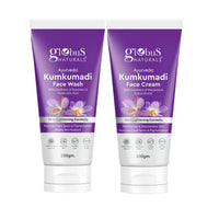 Globus Naturals Kumkumadi Skin Lightening Face Care Combo, Set of 2, Face Wash & Face Pack