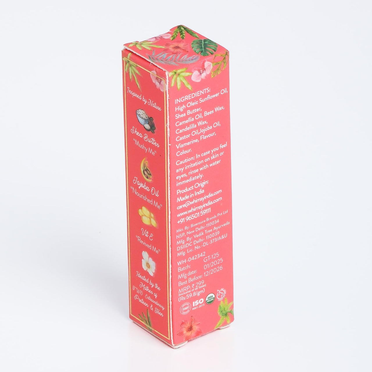 Whimsy Natural, Organic Tinted Lip Balm For For Kids|Lip Balm For Dry & Chapped Lips|Hydrated And Nourishing Lips|All Skin Type|Intense Care|For Soft, Smooth, Moisturised Lips (Georgia), 1 Count