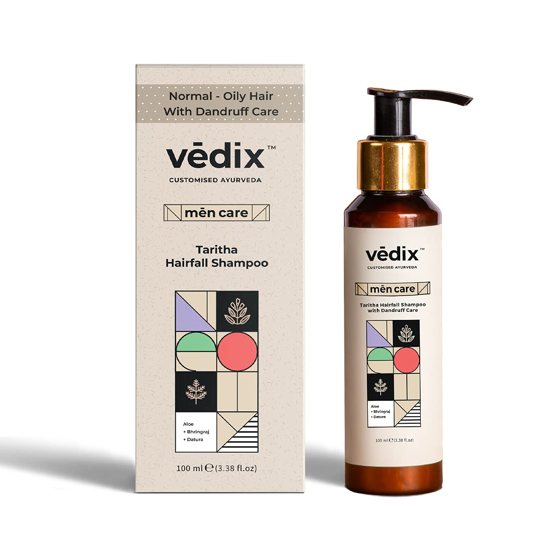 Vedix Ayurvedic Dandruff Care for Men |Taritha Anti HairFall Shampoo Customised For Normal Oily Hair -100ml