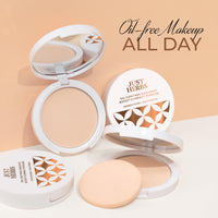 Just Herbs Oil Control Radiance Booster Age Defying Compact Powder for face Makeup 9g (Copper)