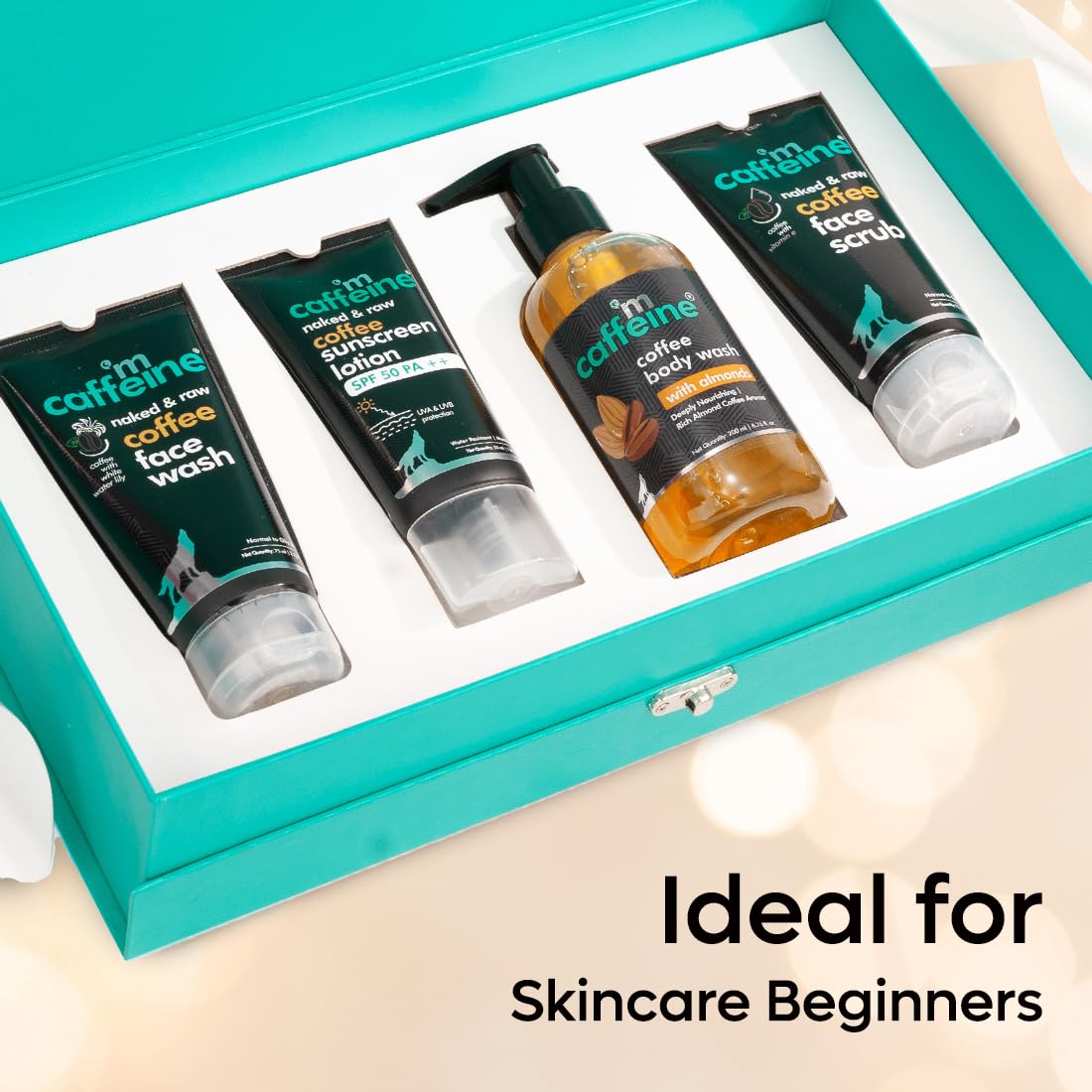 mcaffeine Gift Kit With Pure Coffee Skincare|Gift Set With Face Wash, Face Scrub, Body Wash & Sunscreen|Suitable Gift Kit For All Occasions & All Skin Types|Valentine Present For Him/Her, Birthday