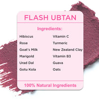 Light Up Flash Face & Body Brightening Ubtan - 3 Minute Facial,Goat's Milk,Marigold,Hibiscus,Rose,Guava & Vitamin C: Instant Glow,Tan Removal,Gentle Exfoliation,Natural Radiance,Bridal - 50 gm Scrub