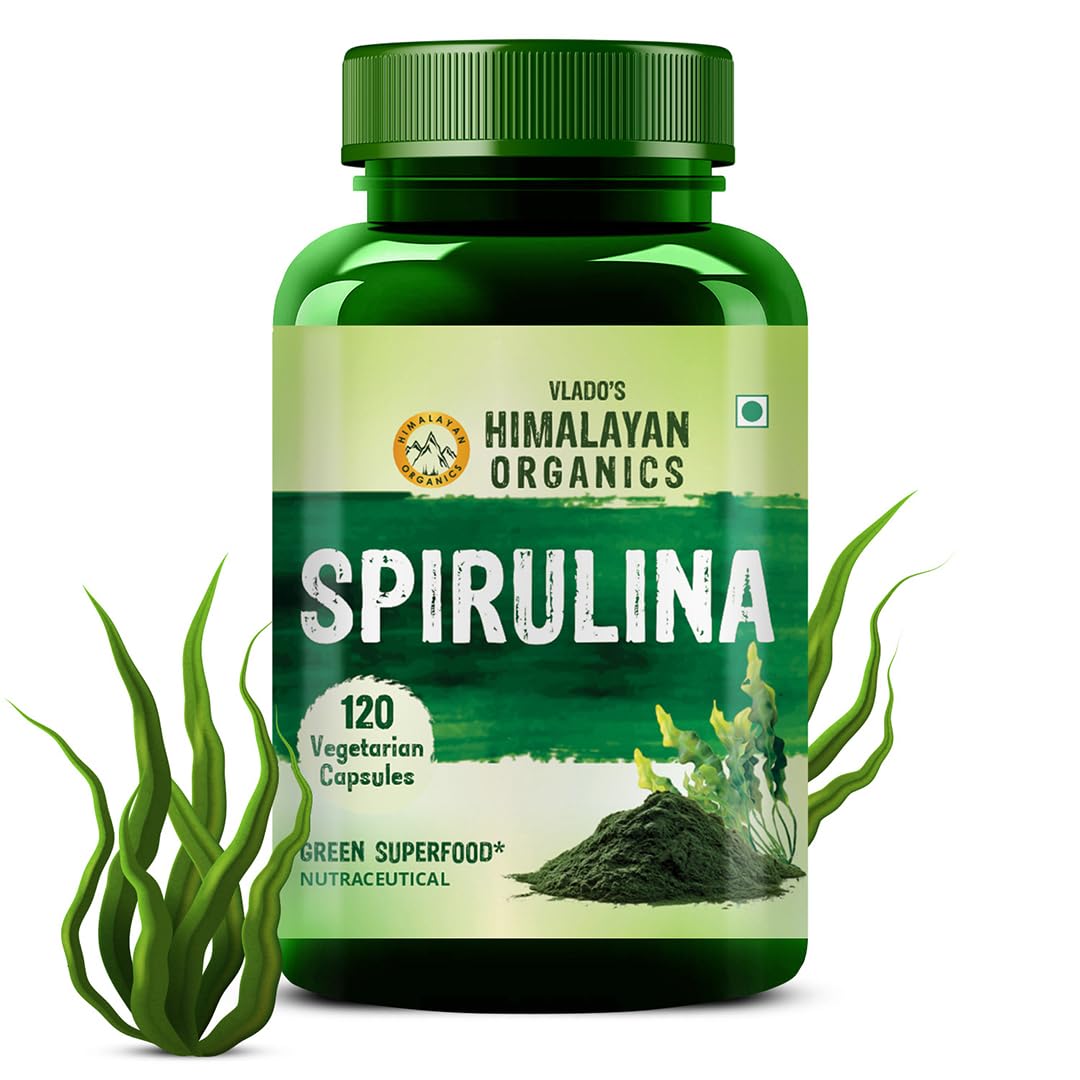 Himalayan Organics Spirulina 2000mg Per Serving - 120 Veg Capsules