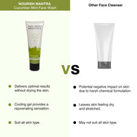 Nourish Mantra- Cucumber Mint Upvan Face Wash (100 ml) | Powered with Vitamin C, Cucumber and Niacinamide | Face Wash For All Skin Types | Paraben & SLSSLES Free (100 ml (Pack of 1), Cucumber Mint)