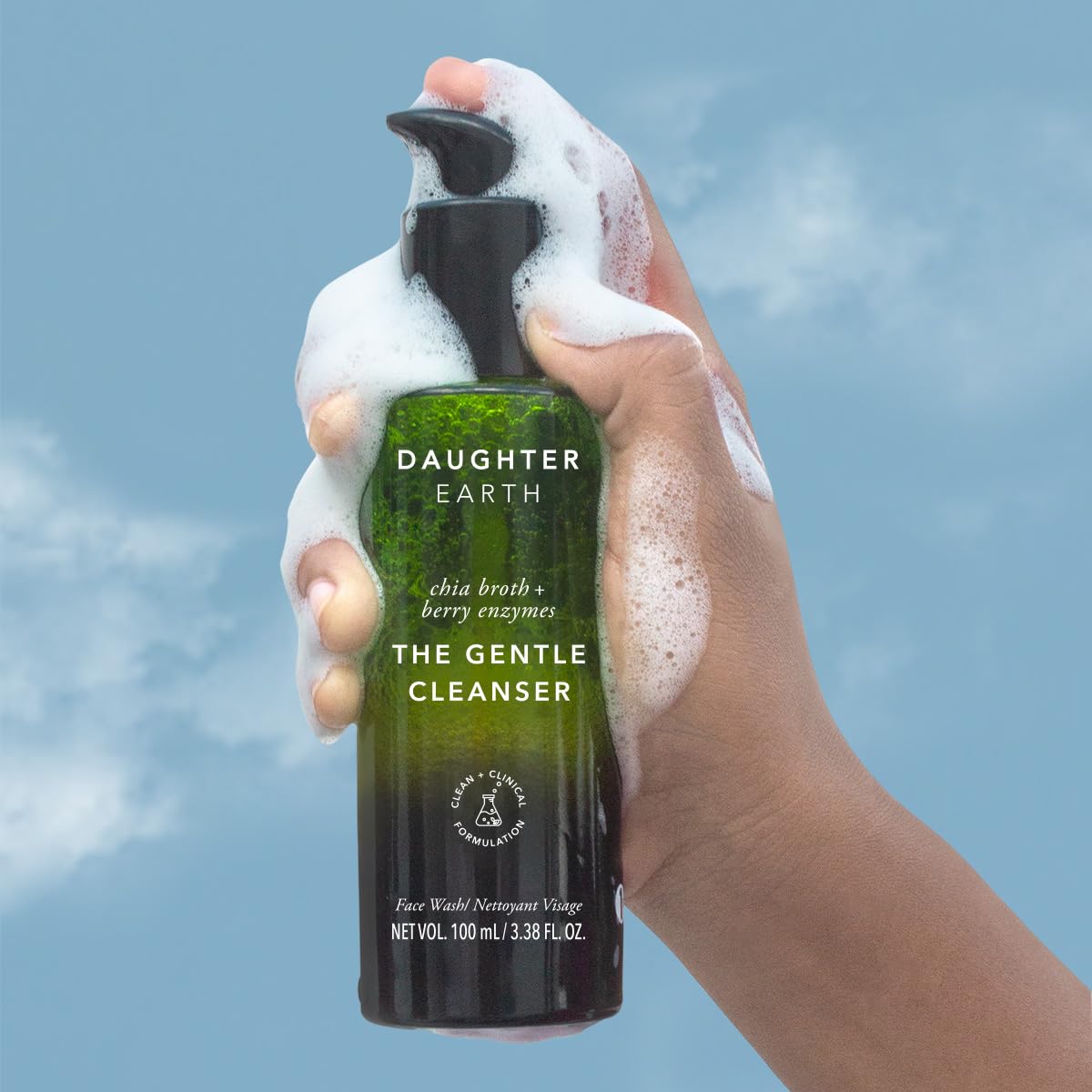 DAUGHTER EARTH Face Wash Gentle Cleanser With Hydrating Formula, Chia Ferment & Papaya Enzyme | Supports Retinol System & Exfoliates for Fresh, Nourished Skin | Vegan & Non-Irritating - 100ml