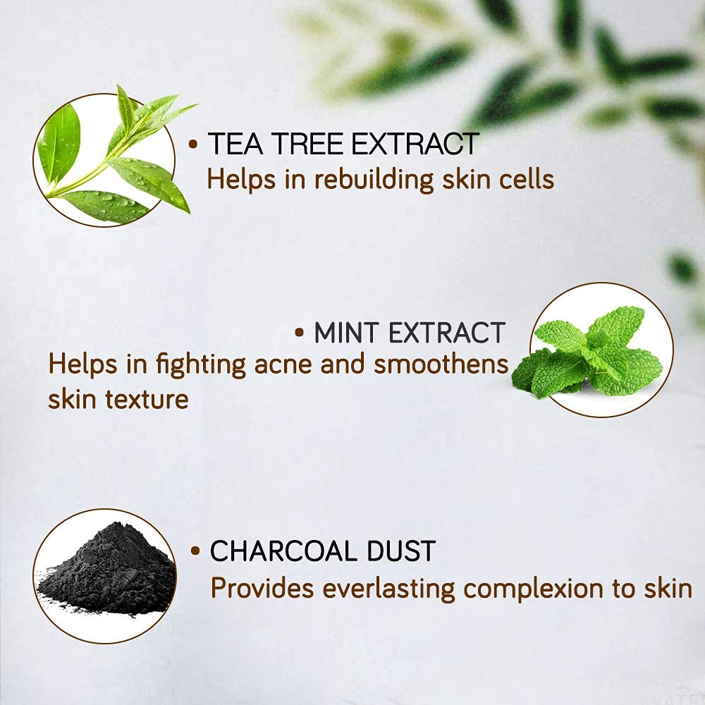 NutriGlow Natural's Bamboo Charcoal Face Pack With Ethiopian Kaolin Black Clay For Brightening, Lightening & Tightening Skin,100% Natural, 200gm