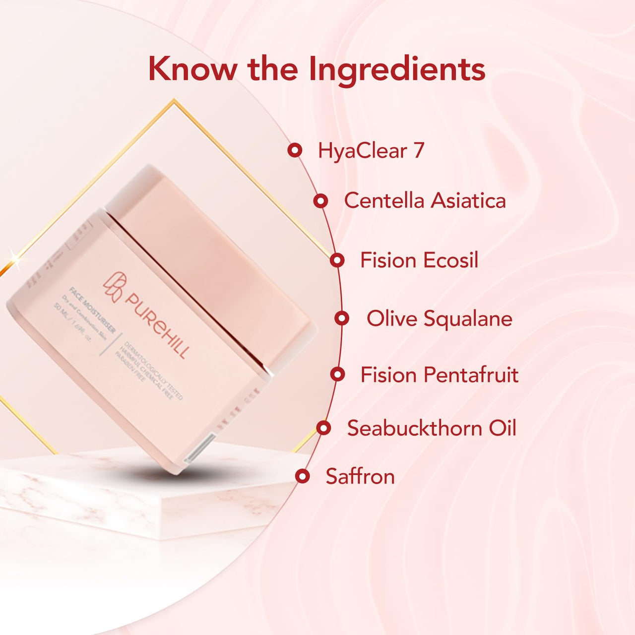 Purehill Face Moisturiser For Supple, Replenished Skin, Lightweight And Water Based Formula to Hydrate & Brighten Skin.