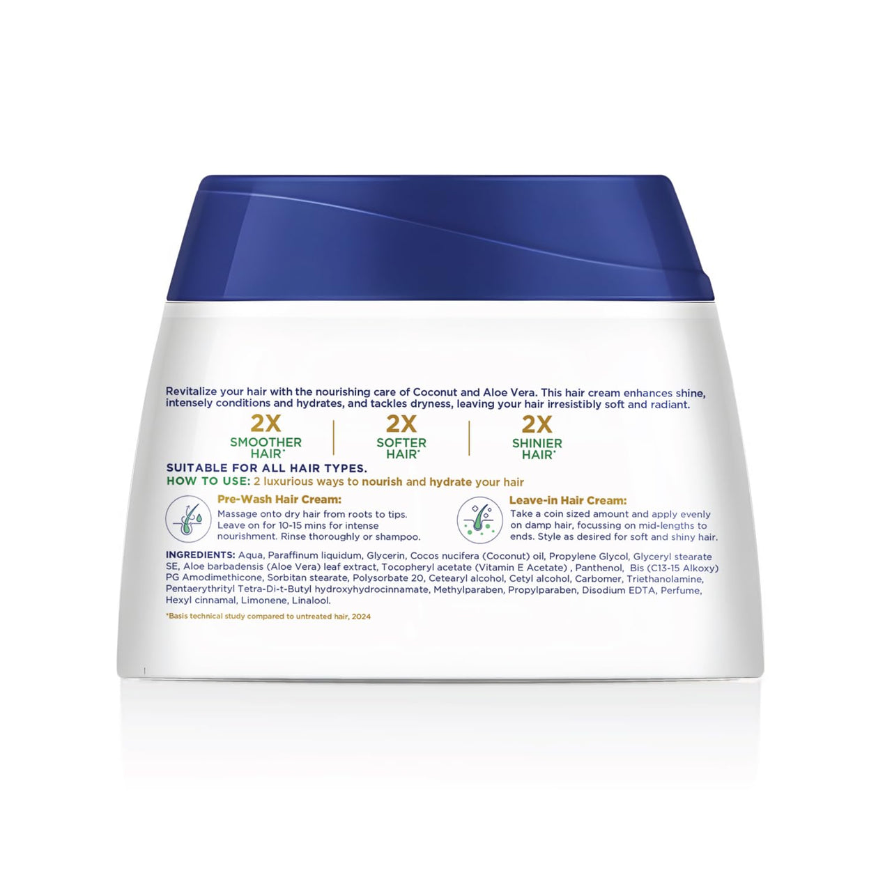 Parachute Advansed Coconut & Aloe Vera Hair Cream 210ml | Nourishes and Hydrates Hair | 2X Shiner, Smoother, Softer Hair | Leave-in Hair Cream | Pre-Wash Hair Cream | For Men & Women