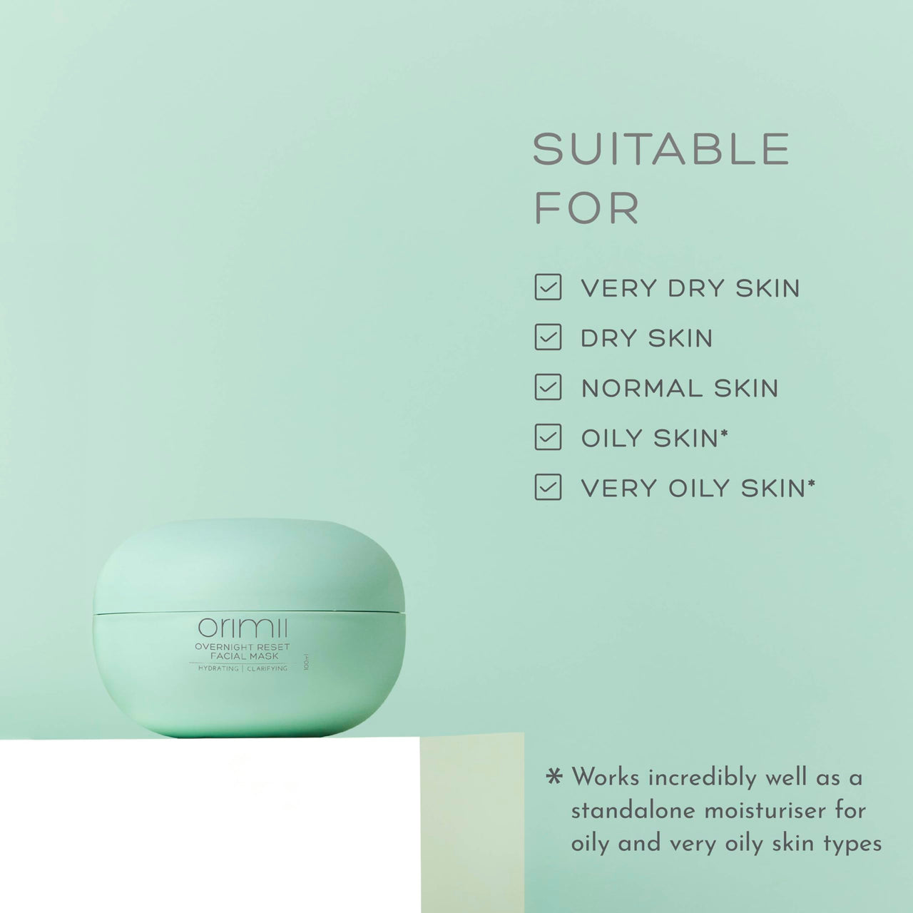Orimii Sleeping Face Mask for Overnight Repair & Stress Relief (100ml) | Anti Oxidant Rich, Moisturizes, Soothes & Repairs Overnight | Lightweight 100% Natural Night Cream Gel For All Skin Types