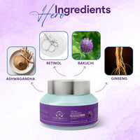 Vamp Beauty Anti-Aging Retinol Night Cream | Enriched with Ashwagandha Bakuchi Ginseng | Smooths Wrinkles & Fine Lines | Lightweight & Non-Greasy | For All Skin Types | 50g