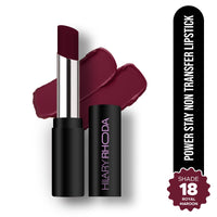 Hilary Rhoda Power Stay NonTransfer Lipstick | Matte Finish | Infused with Vitamin E & Shea Butter | Lightweight & Highly Pigmented | Glides Easily & Smudge-Proof |3.2g (Royal Maroon - Shade 18)