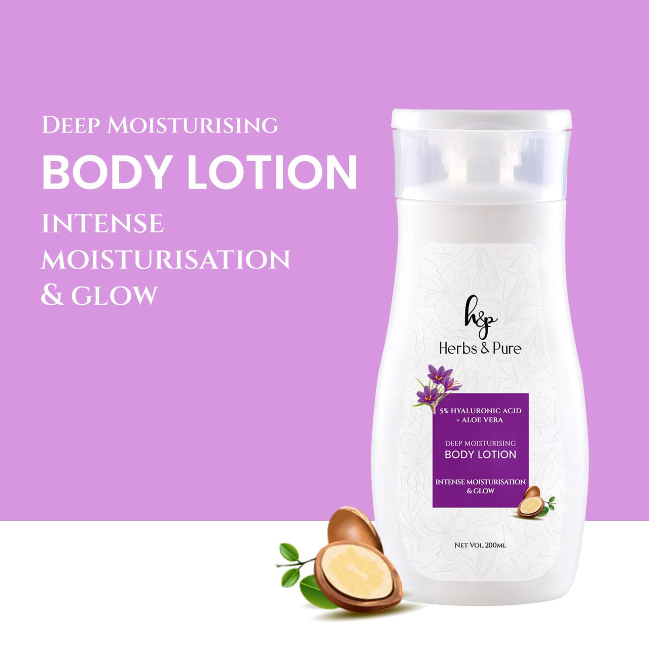 Herbs and Pure Deep Moisturising Body Lotion Spf 20, Kesar Oil And Shea Butter For, Intance Moisturisation & Skin Purifying Cucumber Face Toner For Refreshing, Free For Toxins, 300 Ml, Pack Of 2